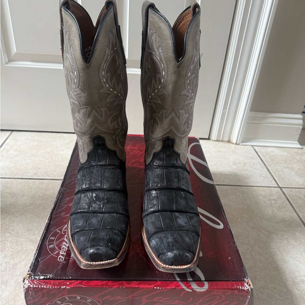 Lucchese Black Giant Alligator boots